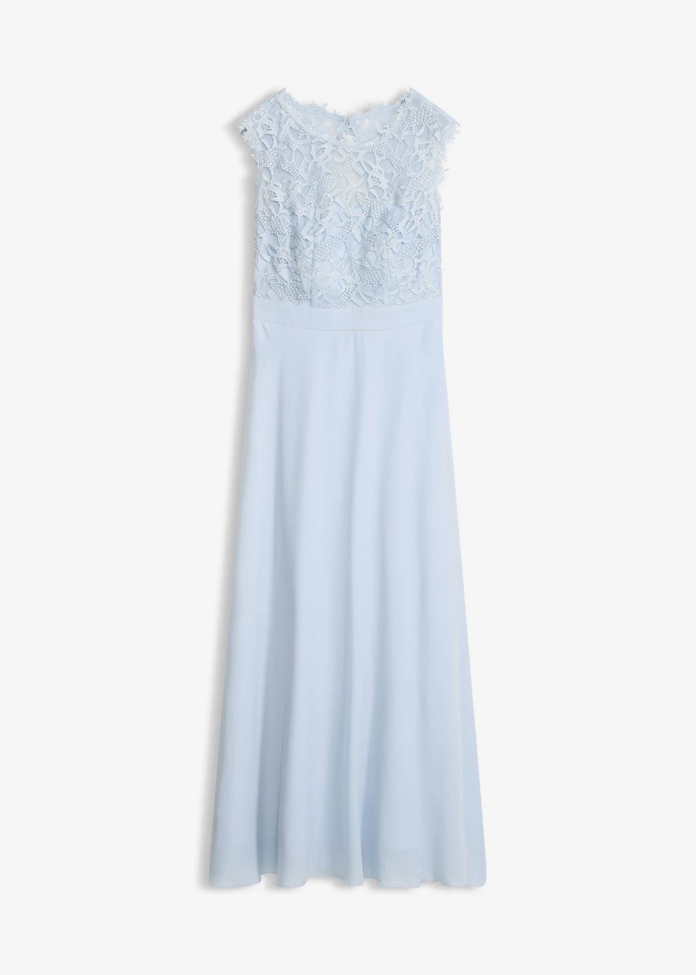 Maxi jurk met kant • blauw poudre • bonprix online shop