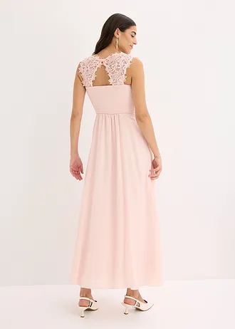 Maxi jurk met kant • parelroze • bonprix online shop