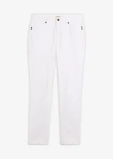 Jeansy ze stretchem straight, mid waist • biały • sklep bonprix