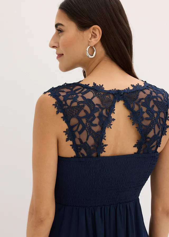 Robe longue avec dentelle • bleu foncé • product-page.page-title-suffix