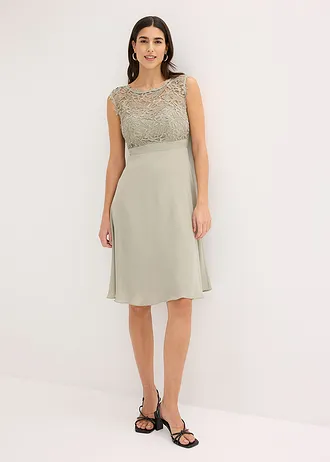 Mini jurk met kant • zeegras • bonprix online shop