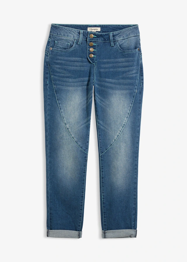 Jean boyfriend taille basse, extensible