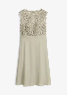 Robe courte à dentelle, Couleur: gris vert