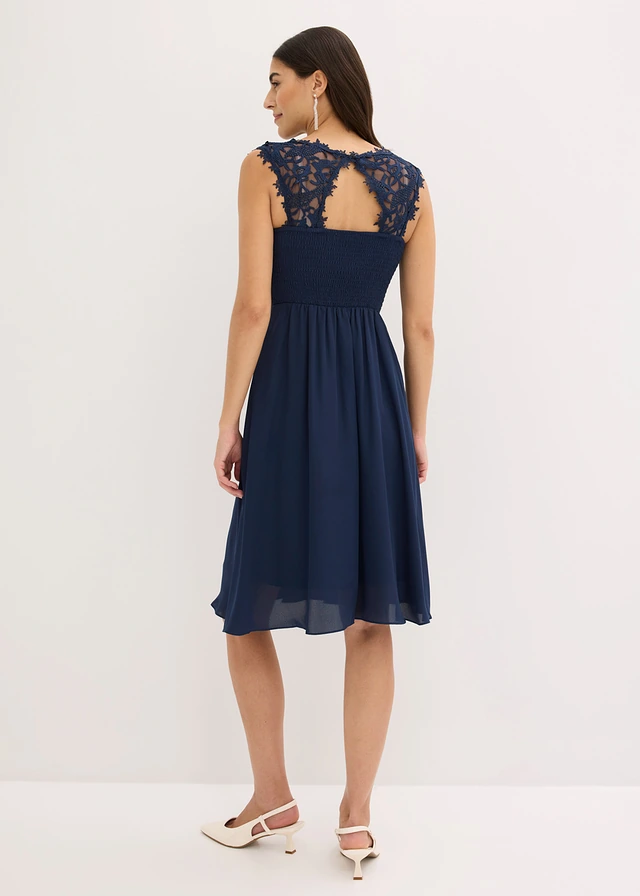 Robe courte à dentelle, Couleur: bleu foncé