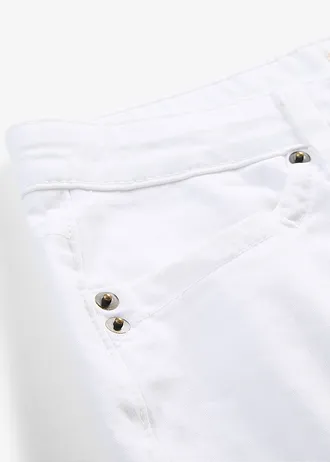 Dżinsy ze stretchem straight, mid waist • biały • sklep bonprix