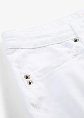 Jeansy ze stretchem straight, mid waist • biały • sklep bonprix