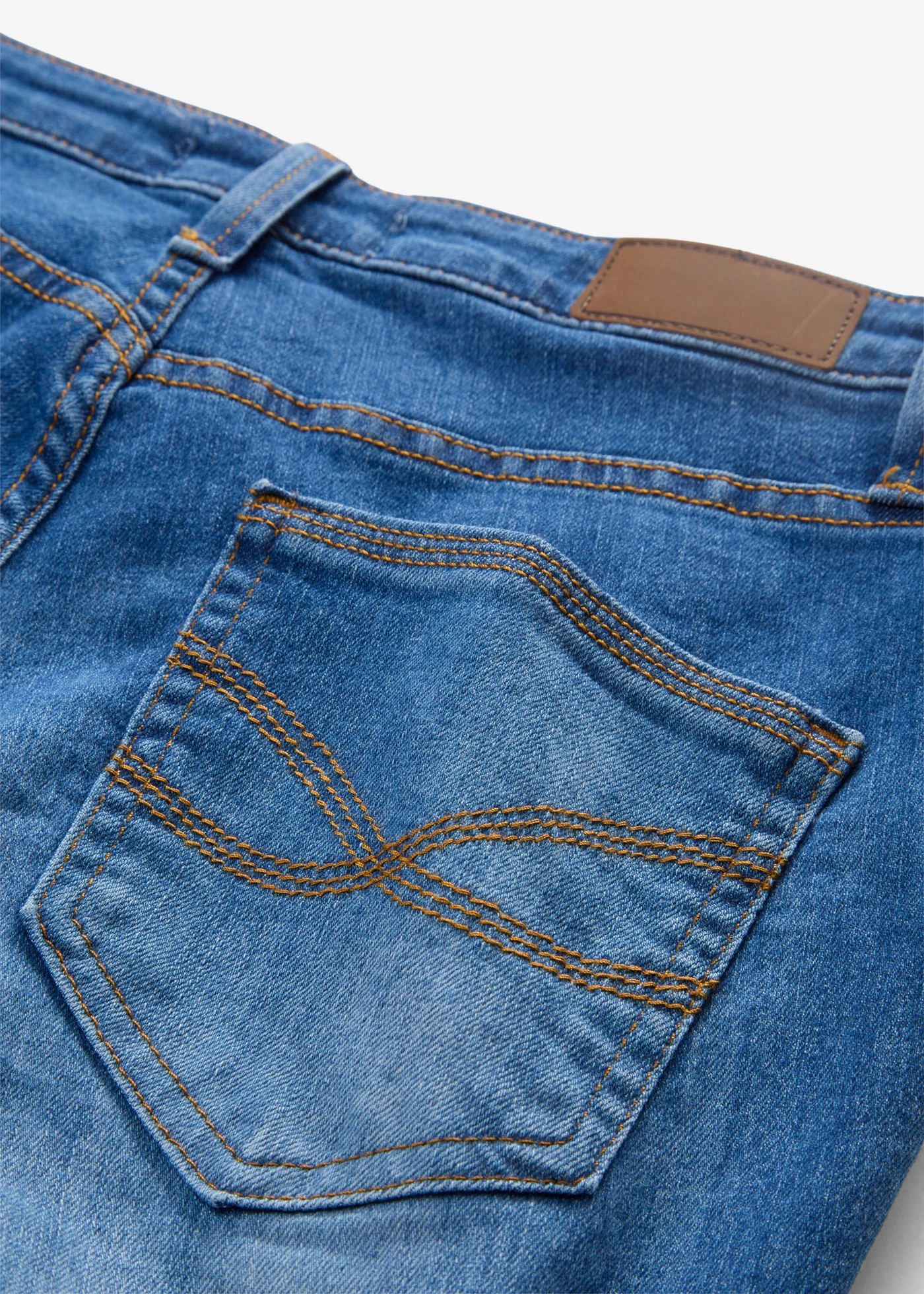 Jeansy skinny ze stretchem, mid waist • niebieski "used" • sklep bonprix