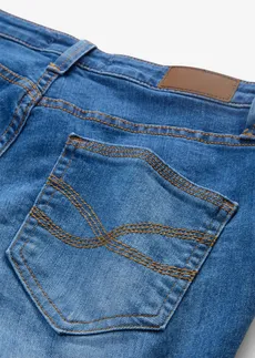 Jeansy skinny ze stretchem, mid waist • niebieski "used" • sklep bonprix