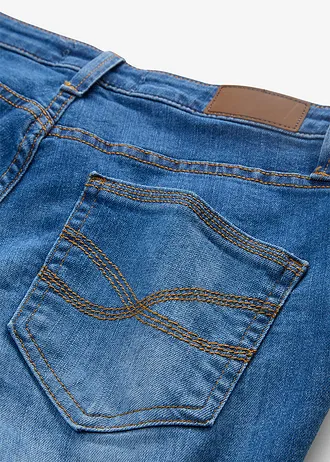 Skinny sztreccsfarmer, Mid Waist • kék, használt hatású • bonprix áruház