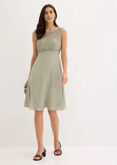 Mini jurk met kant, Kleur: zeegras