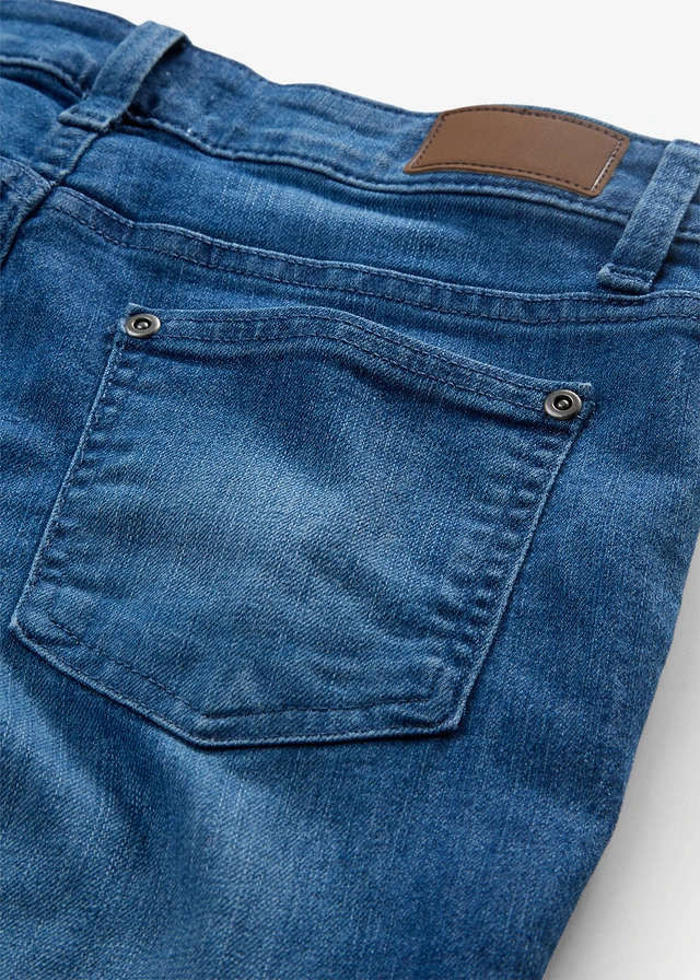 Bootcut stretch jeans, mid waist • blauw denim used • product-page.page-title-suffix