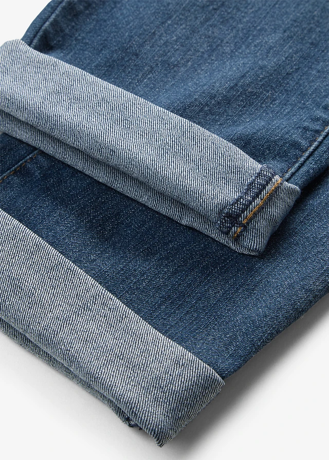 Jean droit taille mi-haute, extensible • bleu foncé used • product-page.page-title-suffix