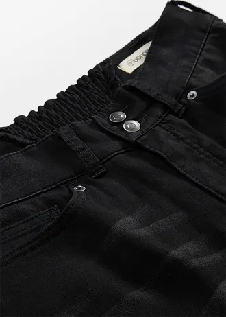 Modelujące dżinsy o kroju bootcut, mid waist • czarny denim • sklep bonprix