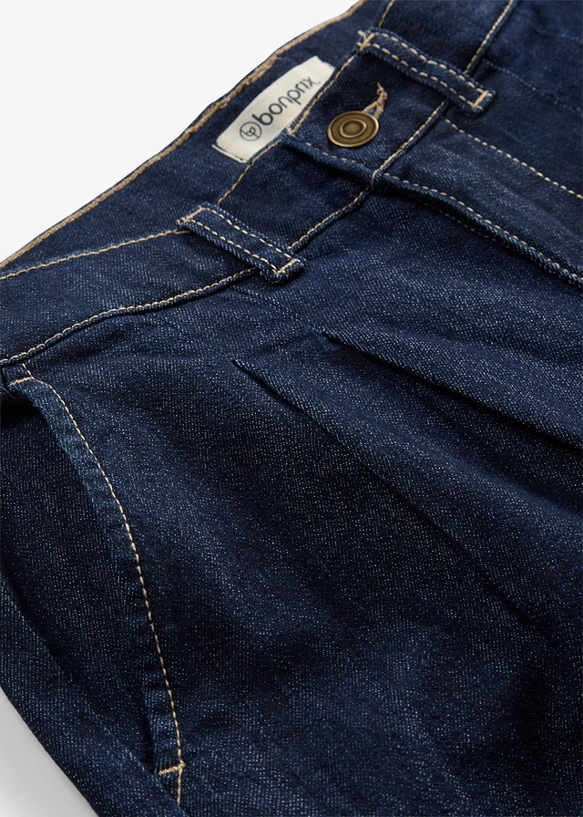 Wide leg jeans met comfortband, high waist • donkerblauw denim • product-page.page-title-suffix