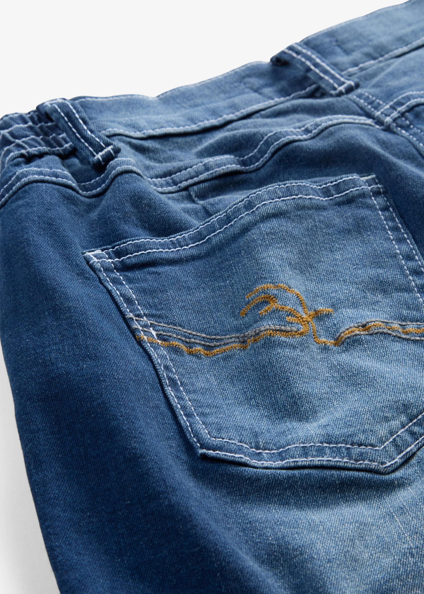 Wide leg jeans mid waist, comfort tailleband • blauw denim used • bonprix online shop