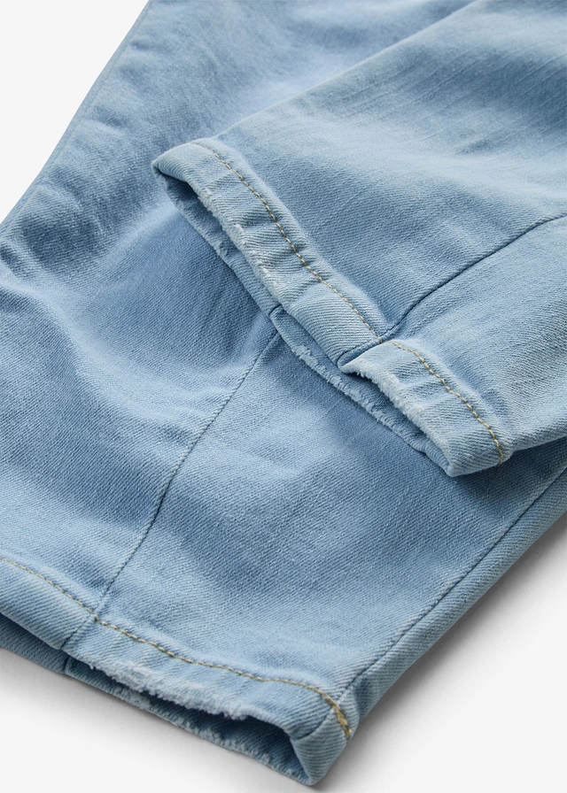 Jean barrel taille haute en coton • bleu clair denim • product-page.page-title-suffix