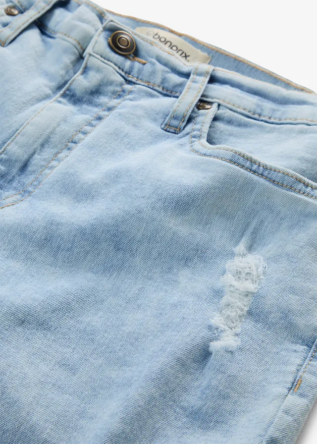 Jean Mom taille haute avec effets destroy • bleu used • product-page.page-title-suffix