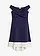 Carmen jurk met knoopdetail, Kleur: donkerblauw/wit