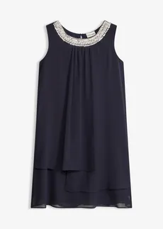 Rochie din șifon cu aplicații cu ștrasuri