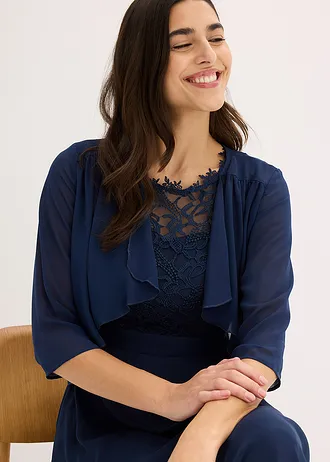 Bolero van elegant chiffon • donkerblauw • bonprix online shop