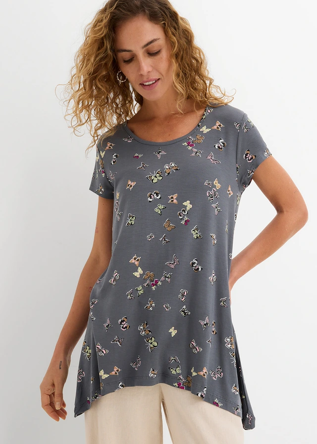 T-shirt avec papillons en viscose • gris foncé • product-page.page-title-suffix