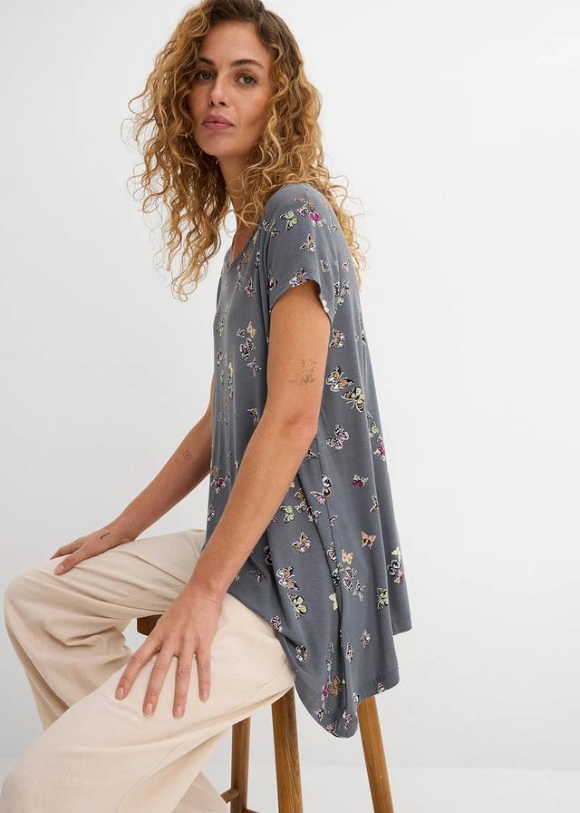 T-shirt avec papillons en viscose • gris foncé • product-page.page-title-suffix
