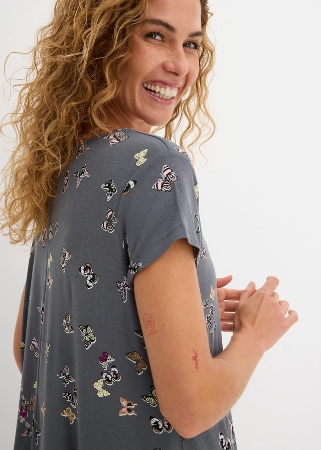T-shirt avec papillons en viscose • gris foncé • product-page.page-title-suffix