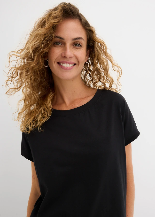 T-shirt long 100% coton • noir • product-page.page-title-suffix