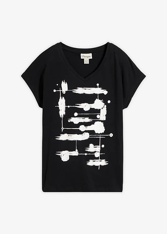 T-shirt, Couleur: noir-blanc imprimé