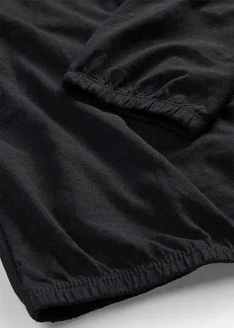 Katoenen longsleeve met elastiek van katoen • zwart • bonprix online shop