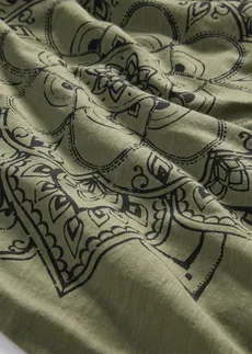 Žíhané tričko, krátký rukáv • olivová s grafickým potiskem • bonprix obchod