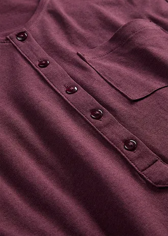 T-shirt met knoopsluiting • bordeaux • bonprix online shop