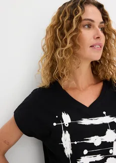 T-shirt • noir-blanc imprimé • Boutique bonprix