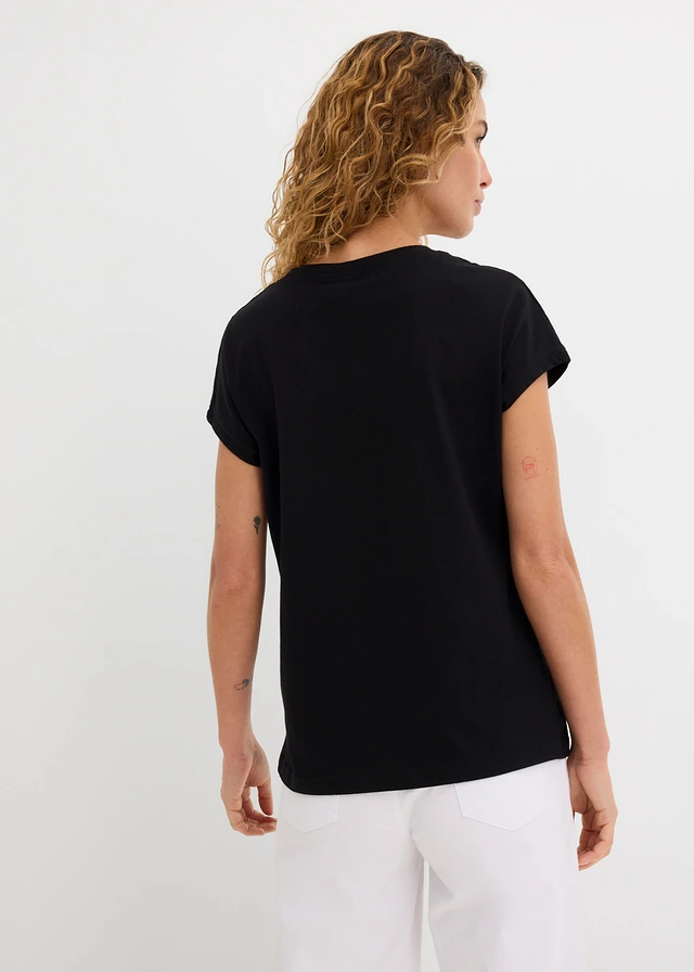 T-shirt, Couleur: noir-blanc imprimé
