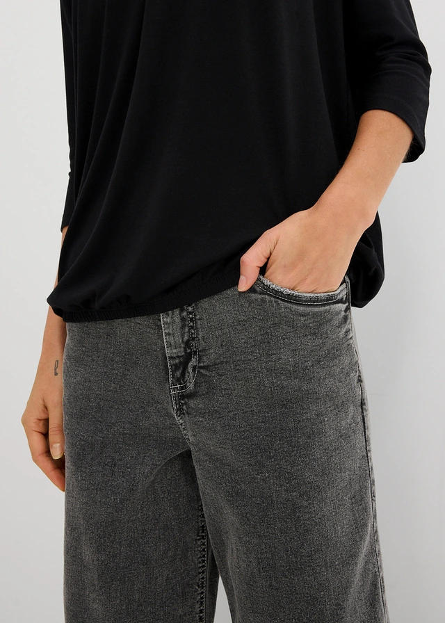 Oversize triko z viskózové směsi • černá • bonprix obchod