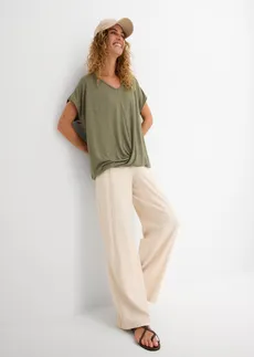 T-shirt en viscose mélangée, Couleur: vert argile chiné