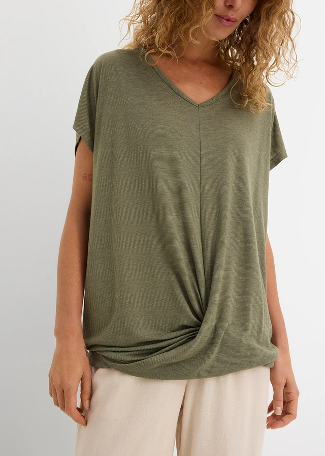 T-shirt en viscose mélangée • vert argile chiné • product-page.page-title-suffix
