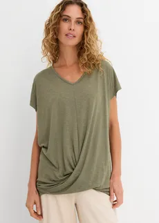 T-shirt en viscose mélangée, Couleur: vert argile chiné