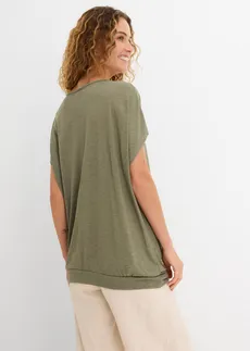 T-shirt en viscose mélangée, Couleur: vert argile chiné