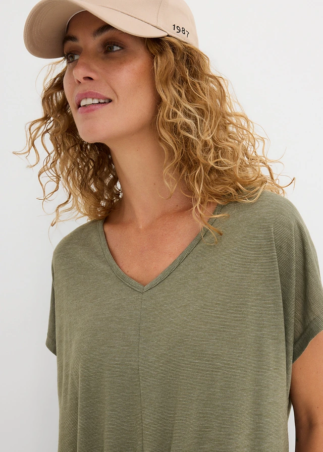 T-shirt en viscose mélangée • vert argile chiné • product-page.page-title-suffix
