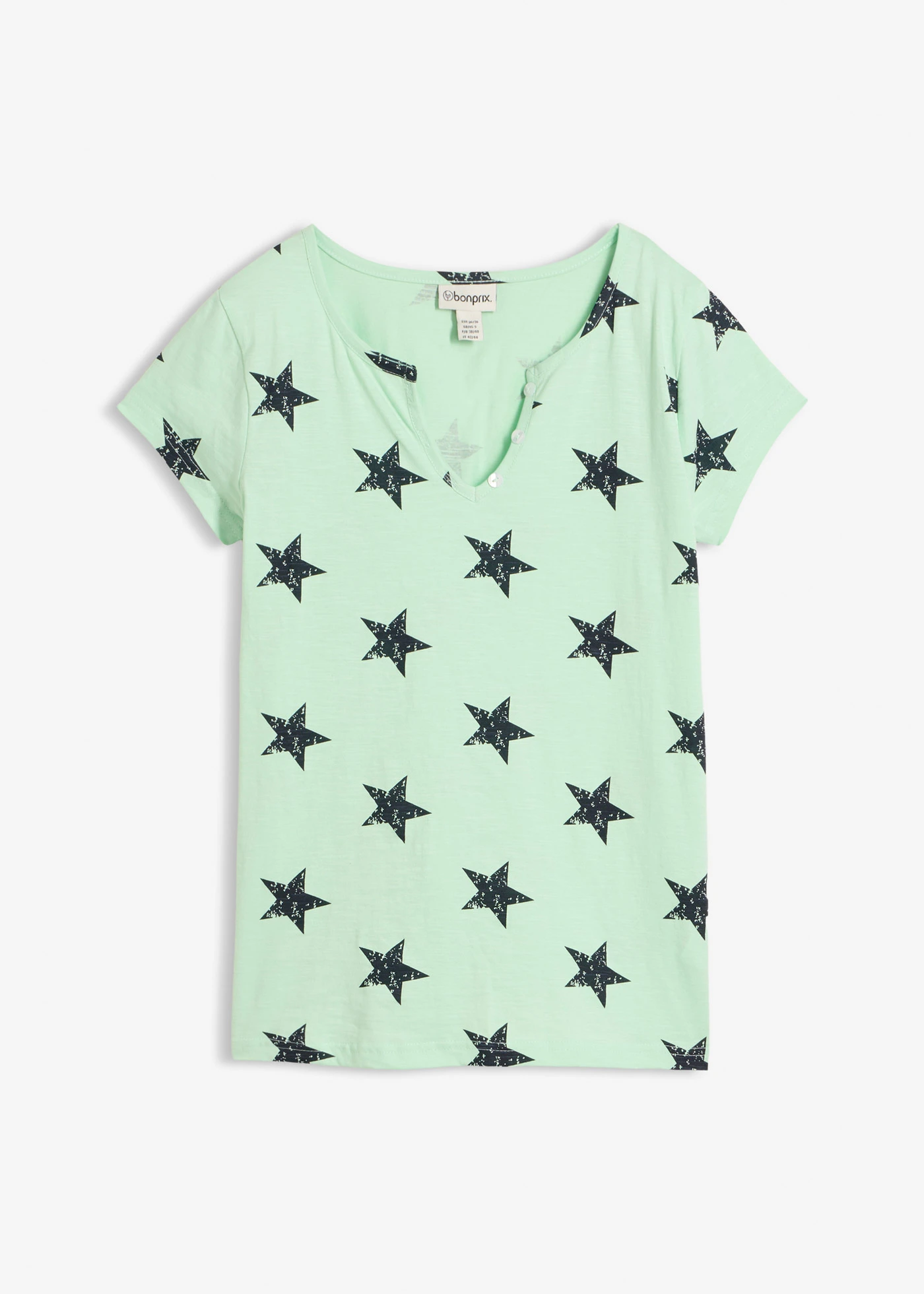 Shirt met sterrenprint • groen-donkerblauw gedessineerd • bonprix online shop
