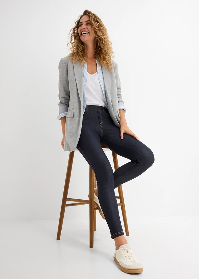 Farmer hatású legging, szín: kék denim