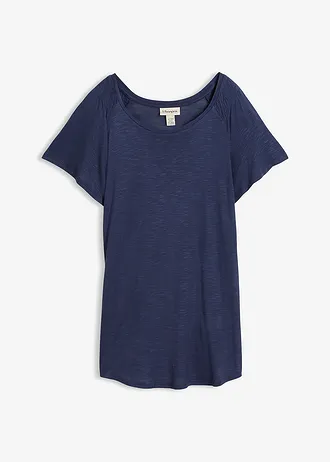 T-shirt z przędzy flamé z rękawami motylkowymi