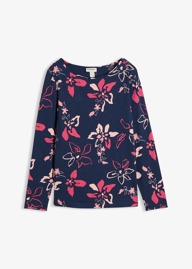 T-shirt manches longues à imprimé floral