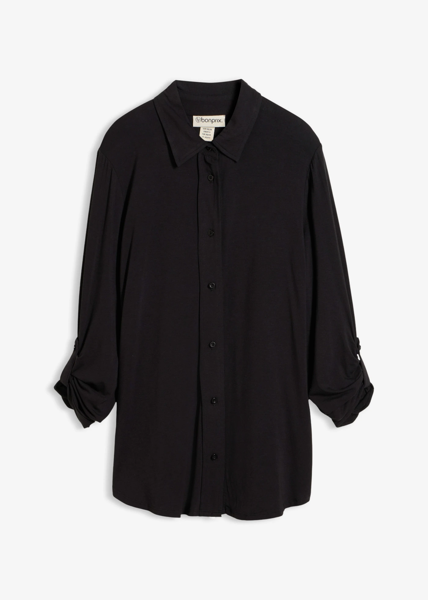 Chemisier long en jersey • noir • Boutique bonprix