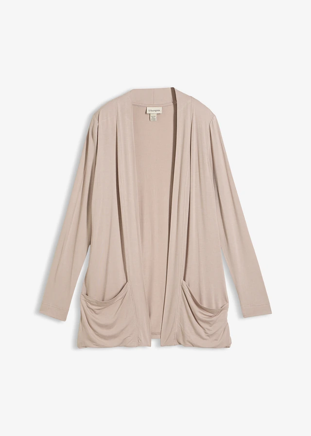 Shirtvest van een zachte viscosemix, Kleur: natuursteen