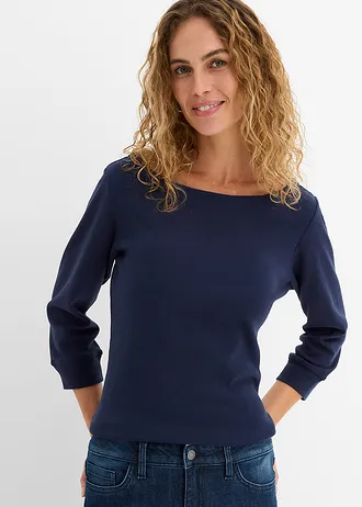Longsleeve van biologisch katoen, Kleur: donkerblauw
