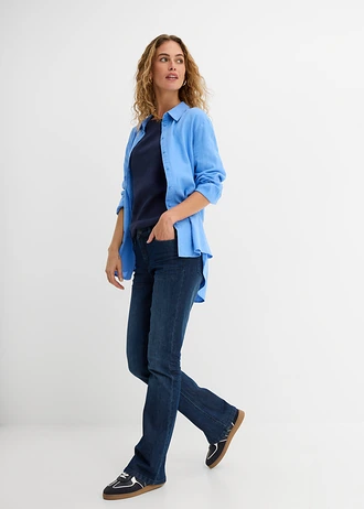 T-shirt manches longues 100% coton, Couleur: bleu foncé