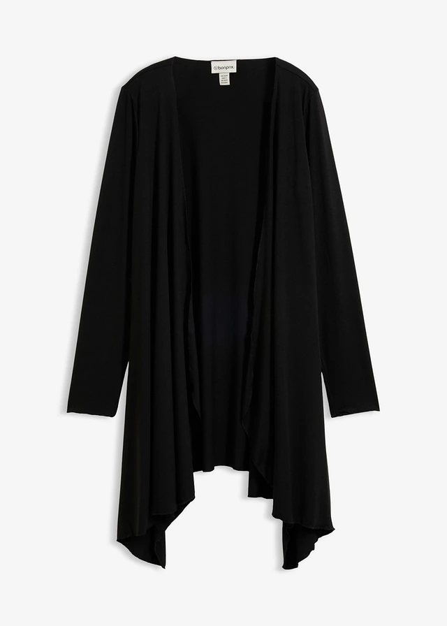 Gilet fluide en viscose mélangée, Couleur: noir