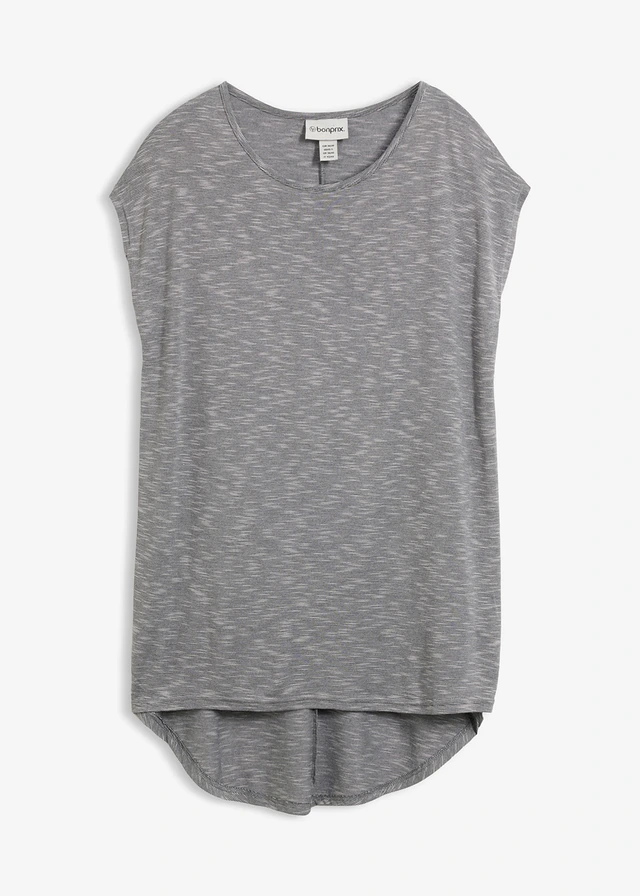 T-shirt long en viscose mélangée, Couleur: gris multicolore